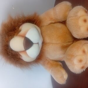 Tan Plush Lion Stuffed Animal with Fluffy Mane